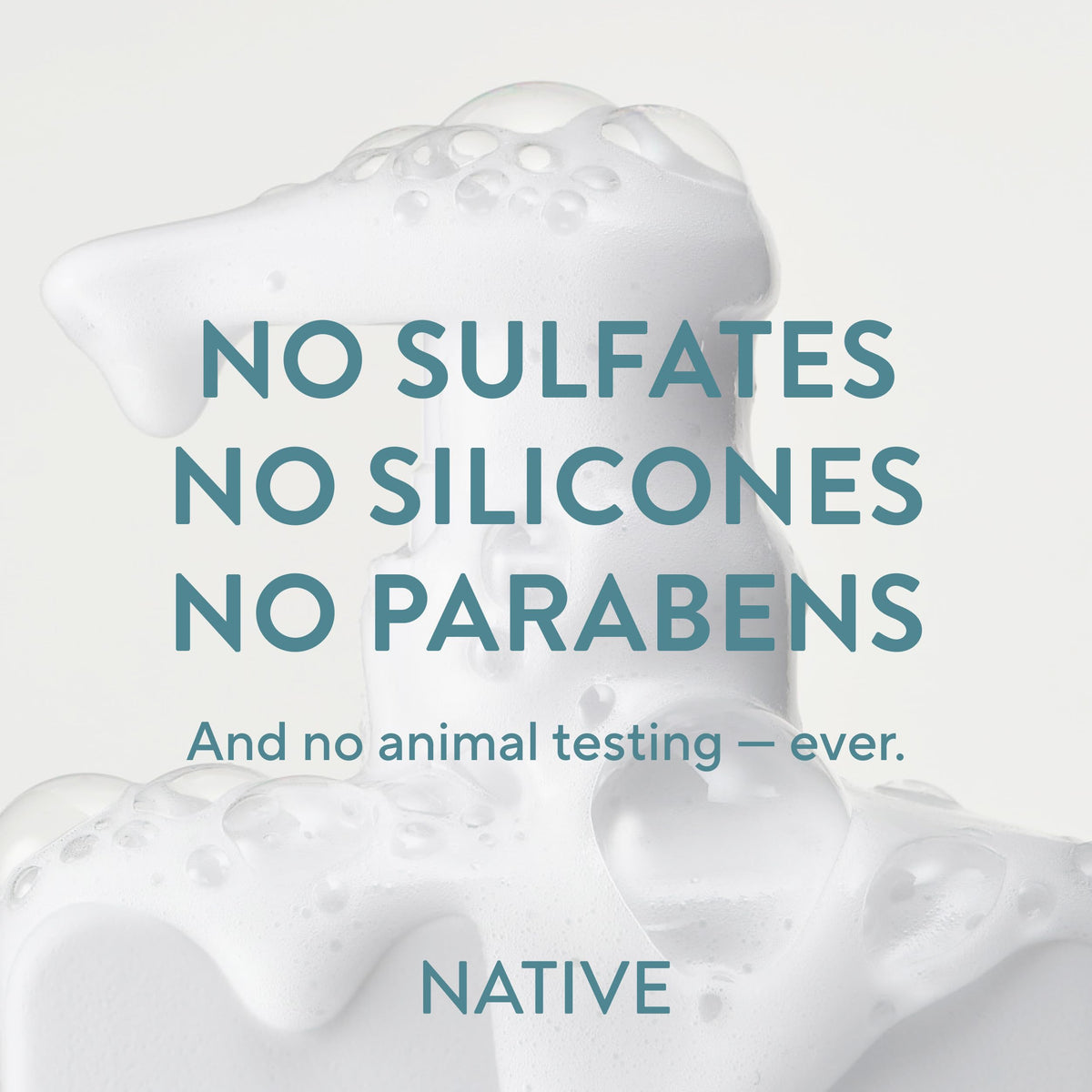 Native strengthening shampoo beside a 16.5 fl oz comparison to show scale