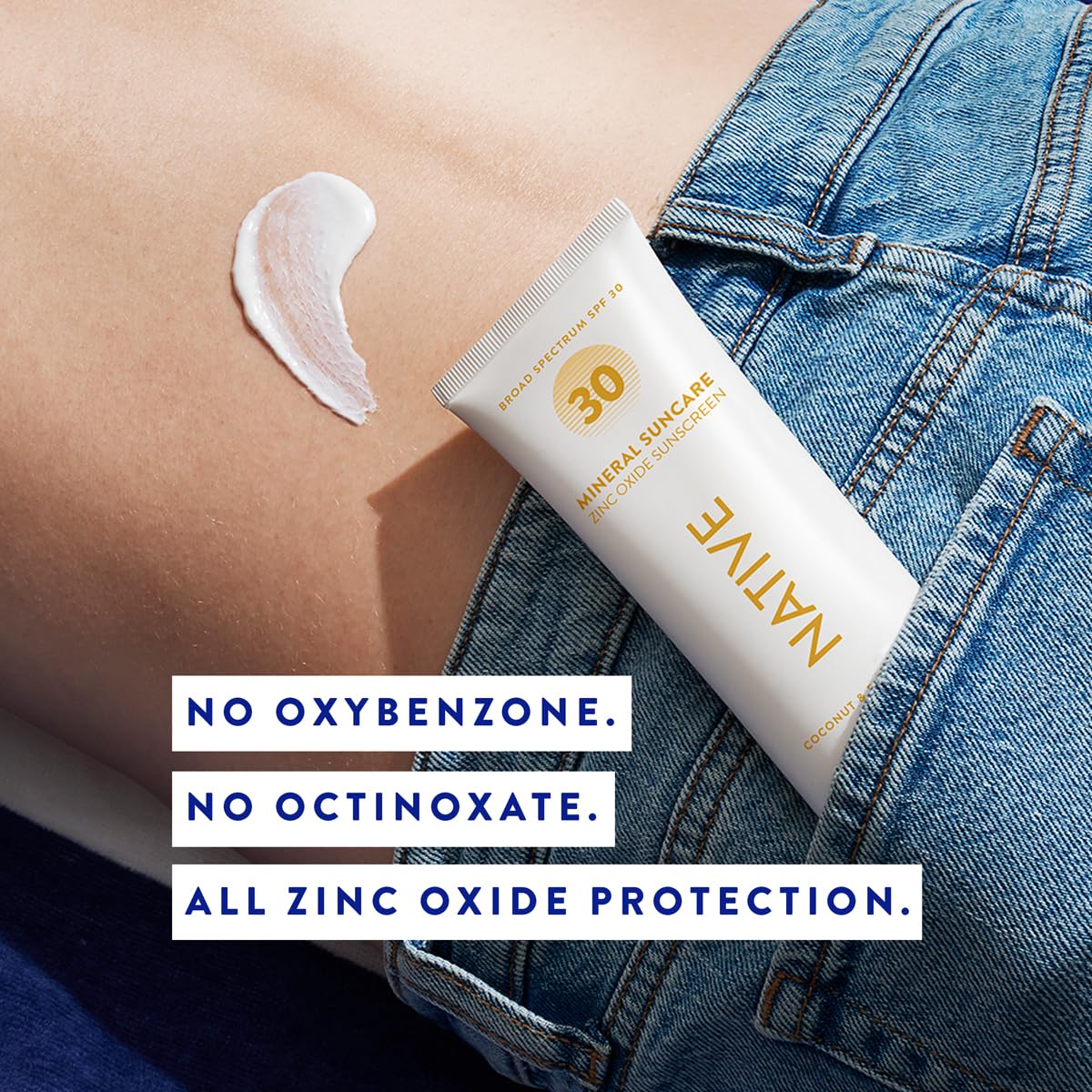 Native sunscreen being applied to arm to show easy spreading and even coverage