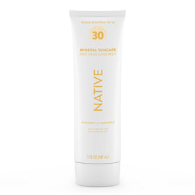 Native sunscreen front tube showing pineapple and coconut scent and protection