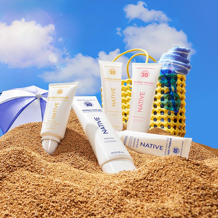 Native sunscreen dispensing from open cap to show controlled application benefit
