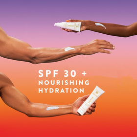 Native sunscreen next to beach essentials showing portable protection for outings