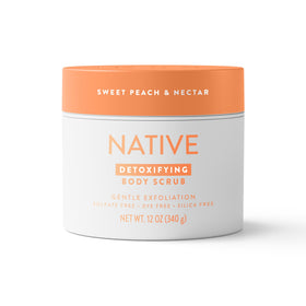Native 12 oz scrub beside common objects for size and portability reference