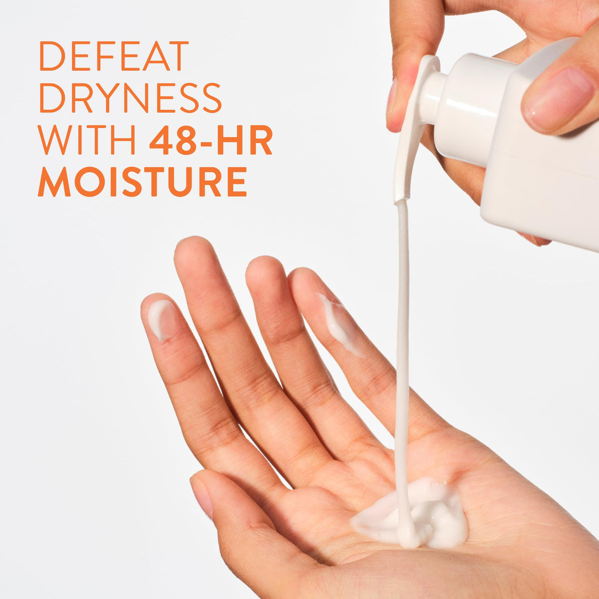 Native texture close-up highlighting creamy, fast-absorbing lotion