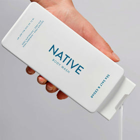 Native body wash lather closeup showing gentle foam and soft texture