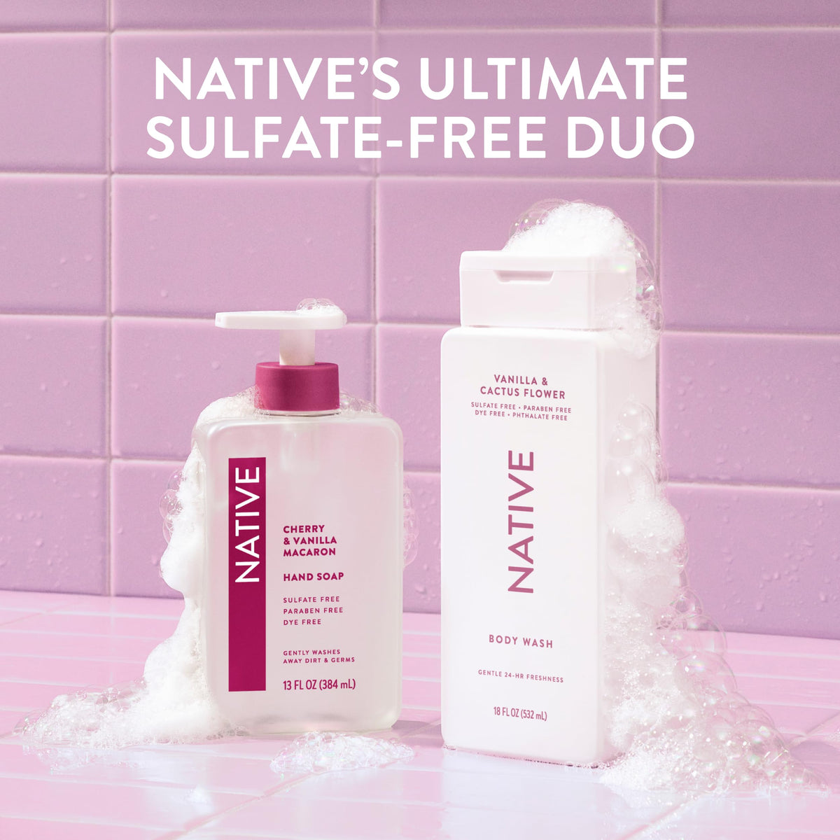 Native bottle with recyclable symbol, emphasizing eco-conscious packaging and mindful purchase