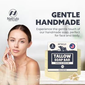 Natrulo soap on bathroom shelf lifestyle shot showing natural routine benefit