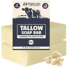Natrulo front packaging showing natural beef tallow soap benefits