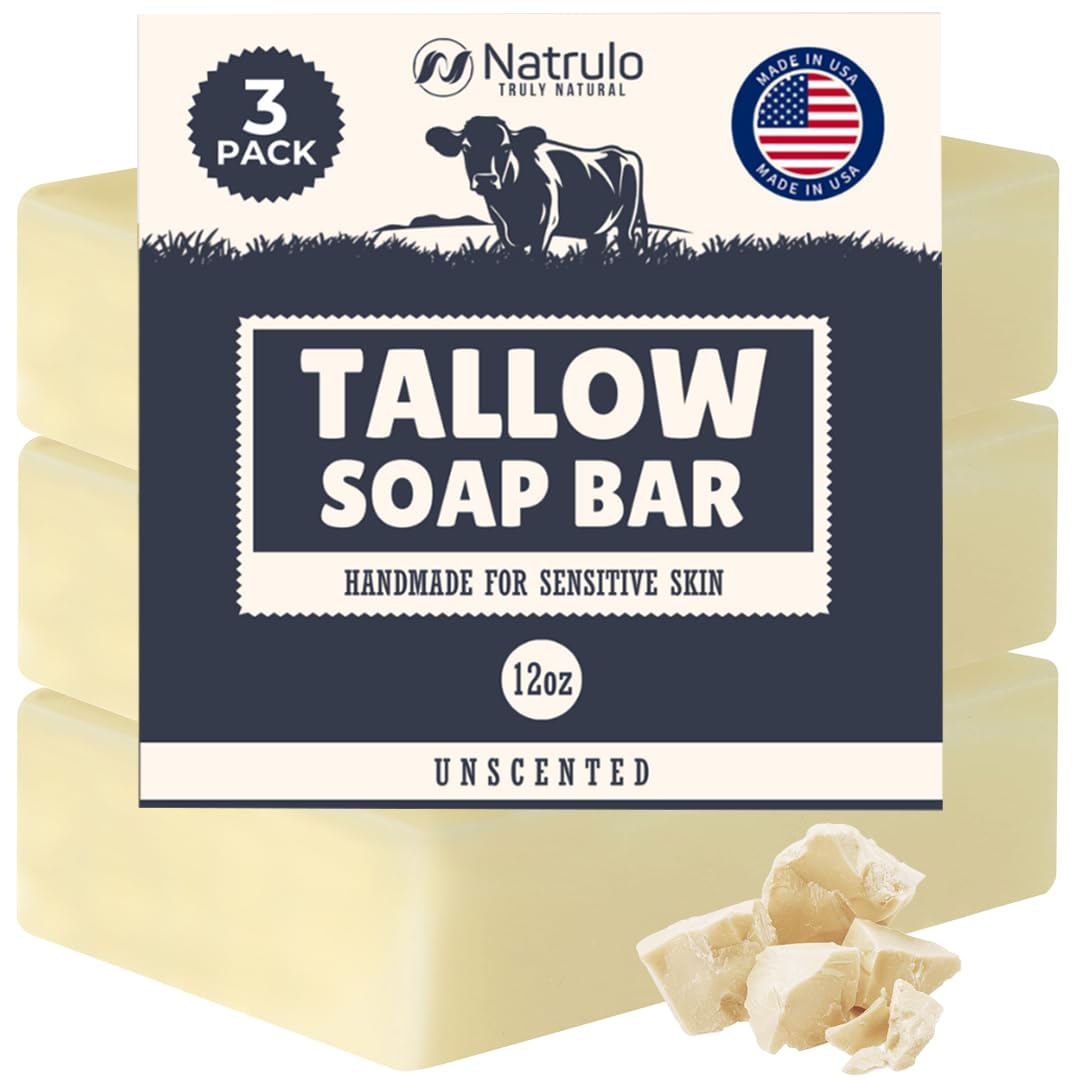Natrulo front packaging showing clean unscented tallow bar and benefits