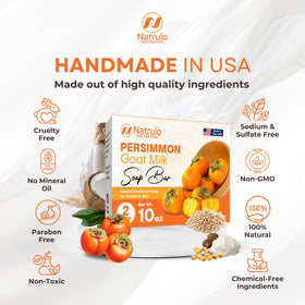 natrulo persimmon soap ingredients label highlighting natural extracts