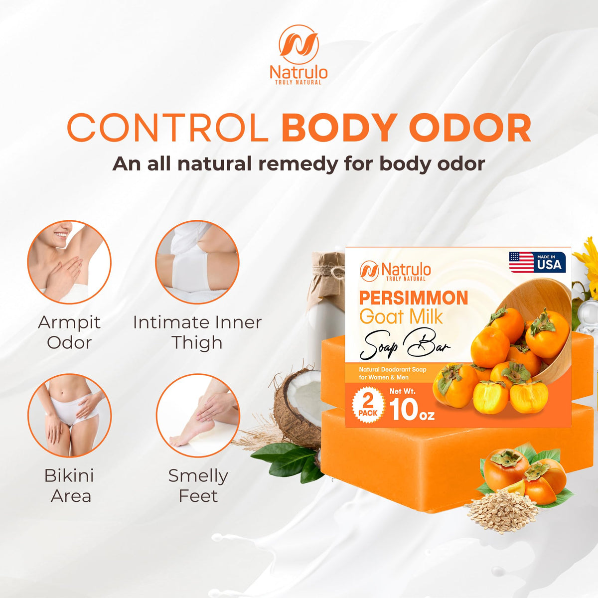 natrulo persimmon soap texture close-up reveals creamy goat milk hydration