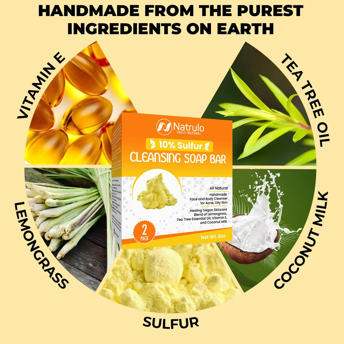 Natrulo soap placed in bathroom lifestyle setting promoting daily routine
