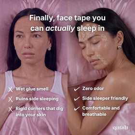 Edge detail of Natsu adhesive demonstrating latex-free hold and gentle removal benefit