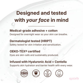 Natsu patch placed at outer eye demonstrating crow's-feet coverage and comfort benefit