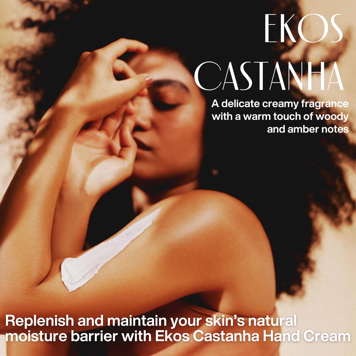 natura Castanha cream texture close-up highlighting lightweight absorbent finish