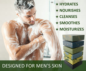 NATURAL AMERICAN charcoal pine bar highlighting activated charcoal cleansing benefit