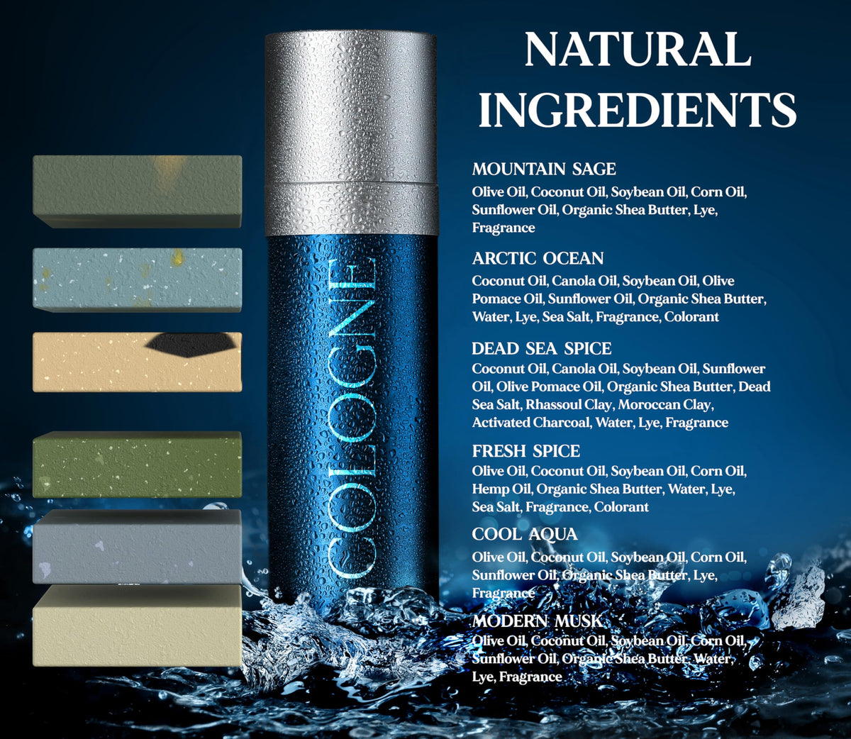 NATURAL AMERICAN organic shea butter and sea salt ingredients emphasizing nourishment
