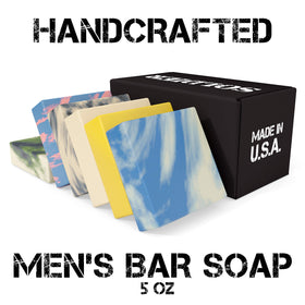 NATURAL AMERICAN lifestyle bathroom display with bars and towel showing premium grooming routine benefit
