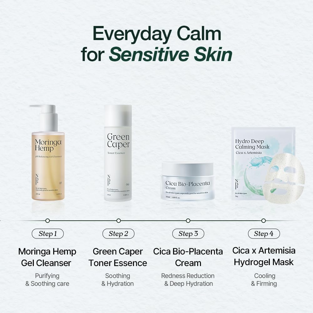NATURAL DERMA PROJECT product styled in a clean bathroom setting for daily use