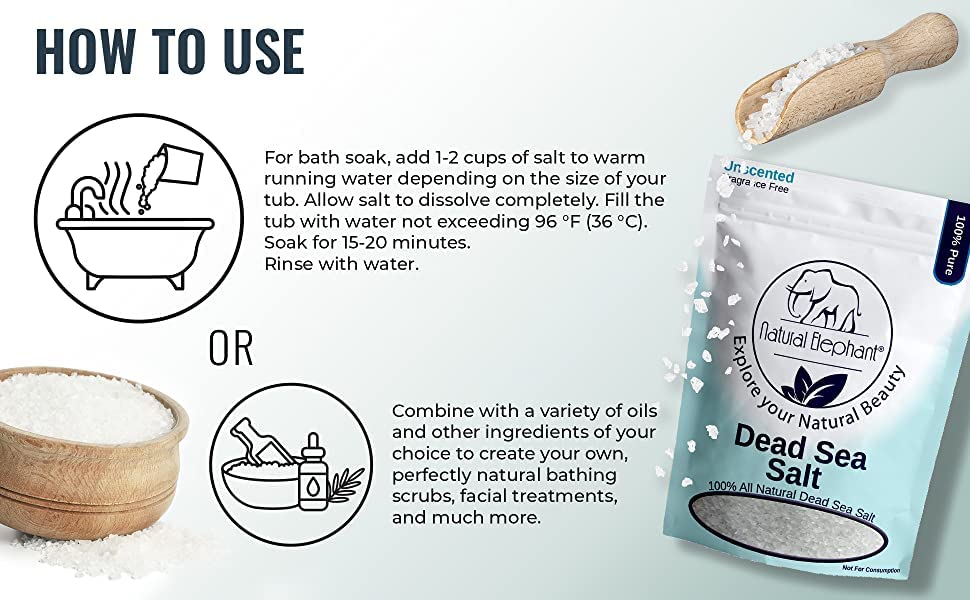 Natural Elephant salt dissolved in foot basin for a soothing foot soak and comfort