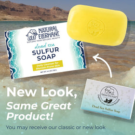 Natural Elephant soap beside olive and avocado oil illustrating nourishment