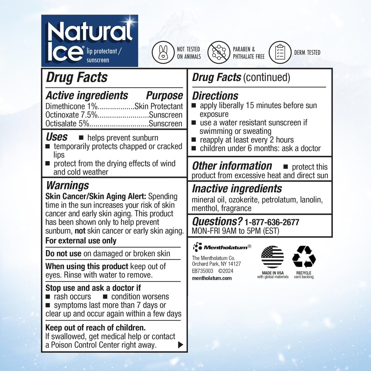 Natural Ice used outdoors on a hike showing protection from elements