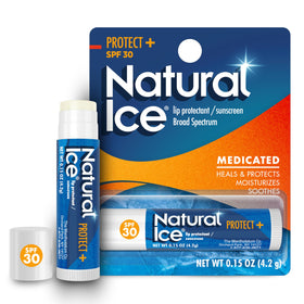 Natural Ice front tube showing branding and SPF 30 for clear protection