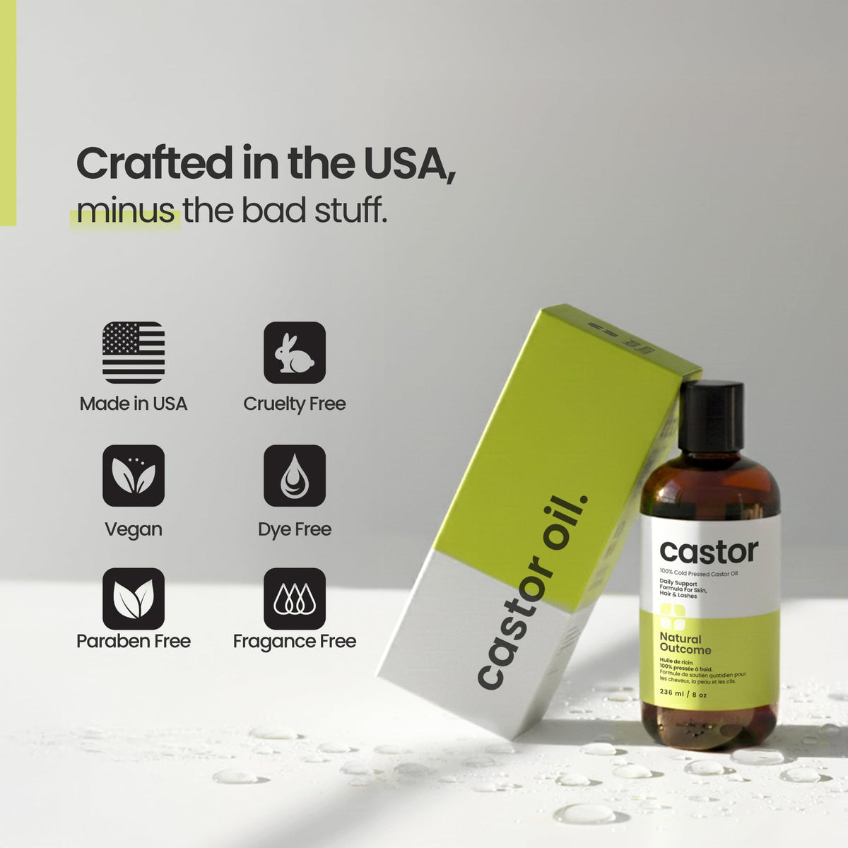 natural outcome castor oil being applied to hair for deep conditioning benefit