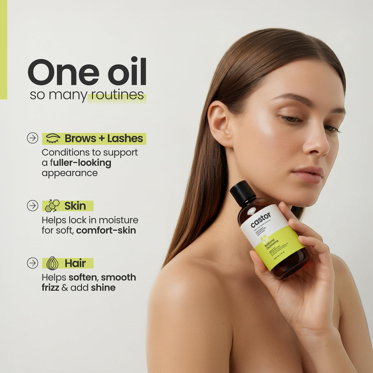 natural outcome castor oil viscous pour demonstrating concentrated texture