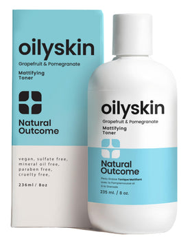 natural outcome front bottle showing product for mattifying skin