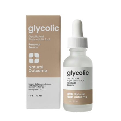 natural outcome front bottle showing clean packaging and clear serum benefits