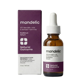 Natural Outcome front label showing mandelic 10% and benefits