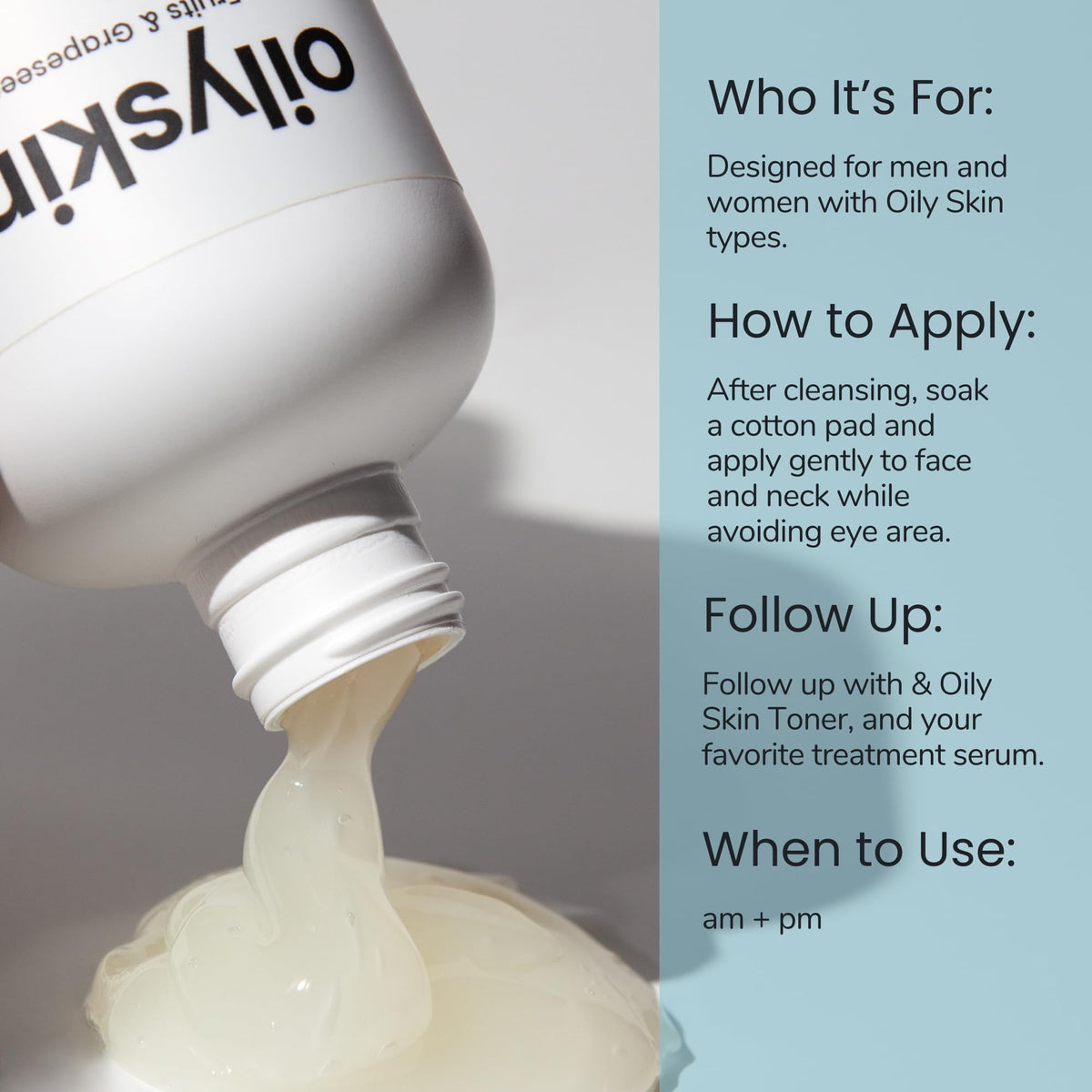 natural outcome gel on hand demo demonstrating easy lather and oil control