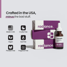 Natural Outcome ingredient label showing mandelic and hyaluronic acids