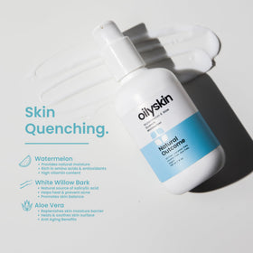 natural outcome watermelon and aloe ingredients arranged, natural extracts highlighted