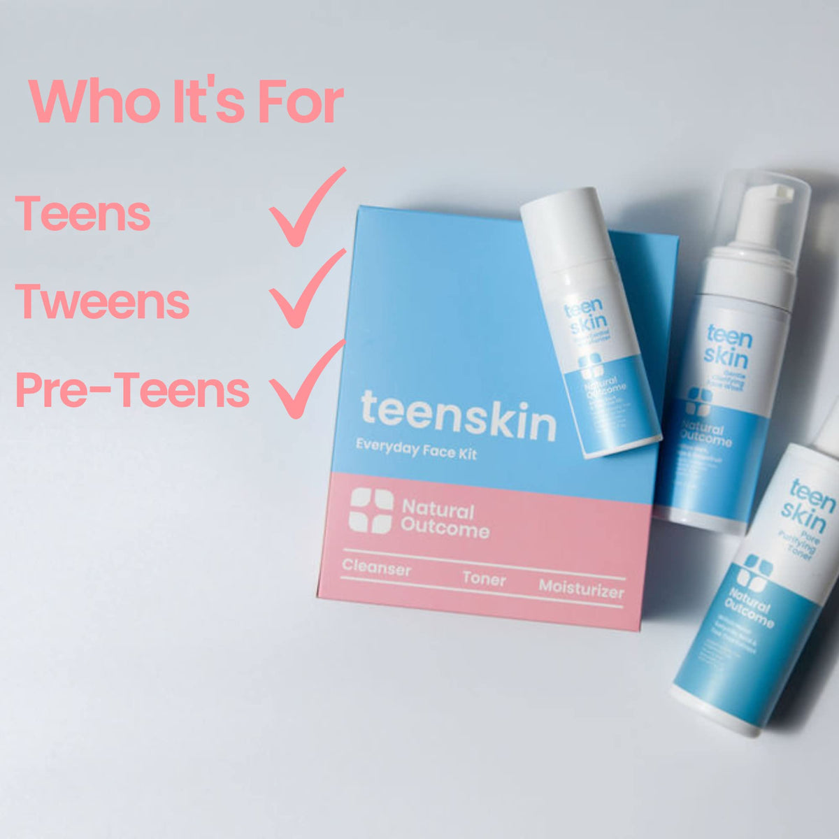 Natural Outcome kit placed in a teen backpack showing travel-ready convenience
