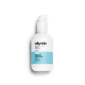 natural outcome bottle on bathroom counter with towel, daily routine convenience shown