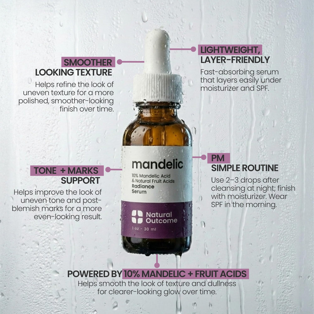 Natural Outcome nighttime skincare scene suggesting restorative use