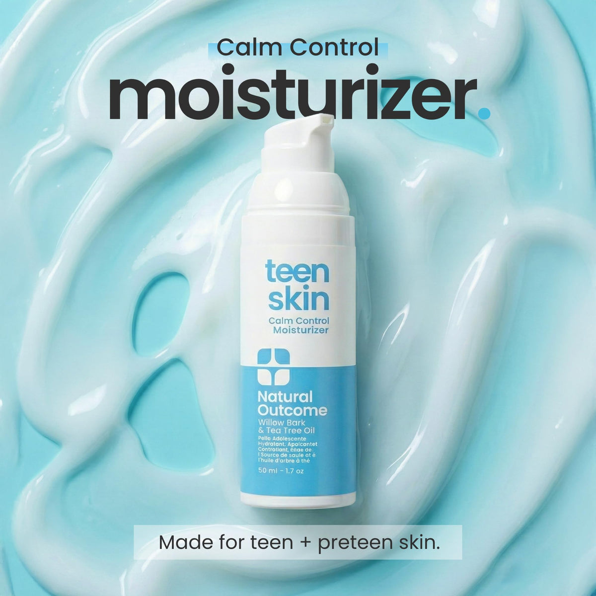 natural outcome pump dispense texture close-up showing lightweight, fast-absorbing lotion