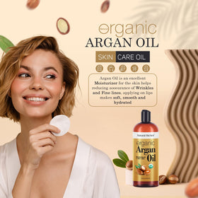 Applying Natural Riches argan oil to the face for hydration and lightweight finish
