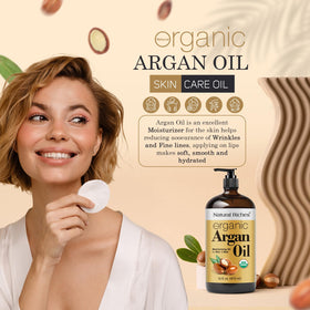 Natural Riches facial application of argan oil for lightweight nighttime hydration