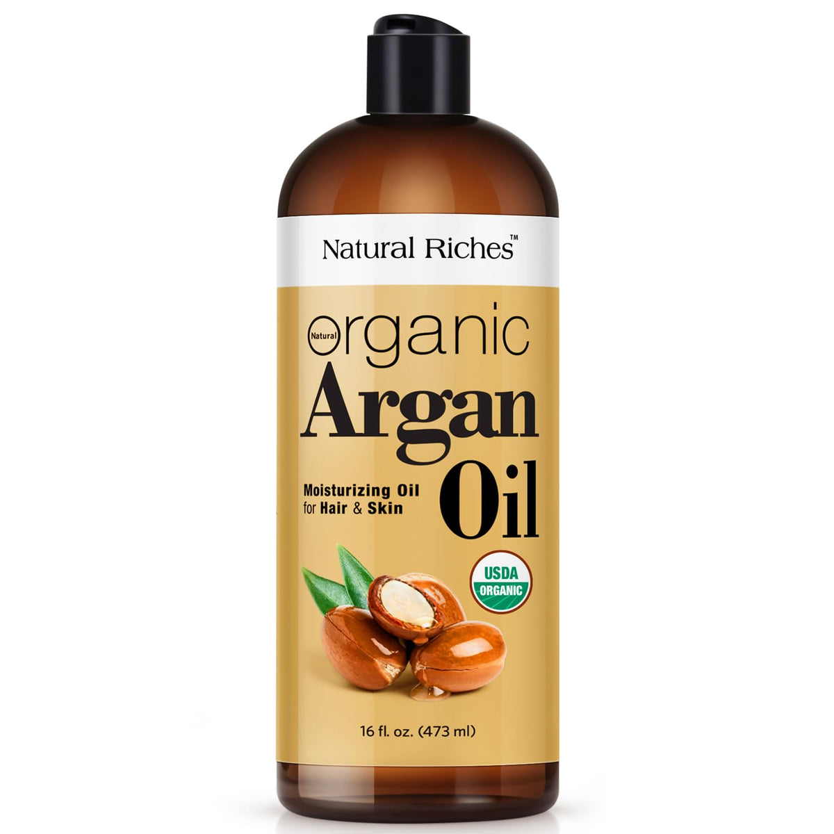 Natural Riches front label showing product name and 16oz size for clear identification and trust