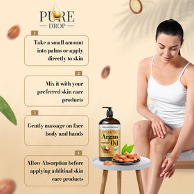 Natural Riches bottle beside everyday items to show the 16 oz scale and value