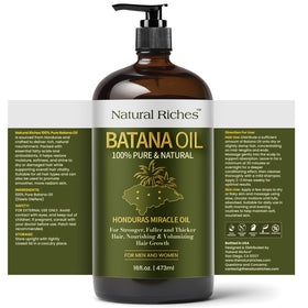 Natural Riches glass bottle and cap highlighting durable packaging and eco benefit