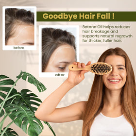 Natural Riches applied to hair mid-lengths demonstrating added shine benefit