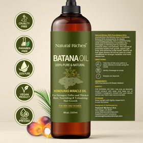 Natural Riches bottle on bathroom shelf in lifestyle setting for daily routine inspiration