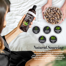Natural Riches closeup label with organic cold-pressed claim and origin