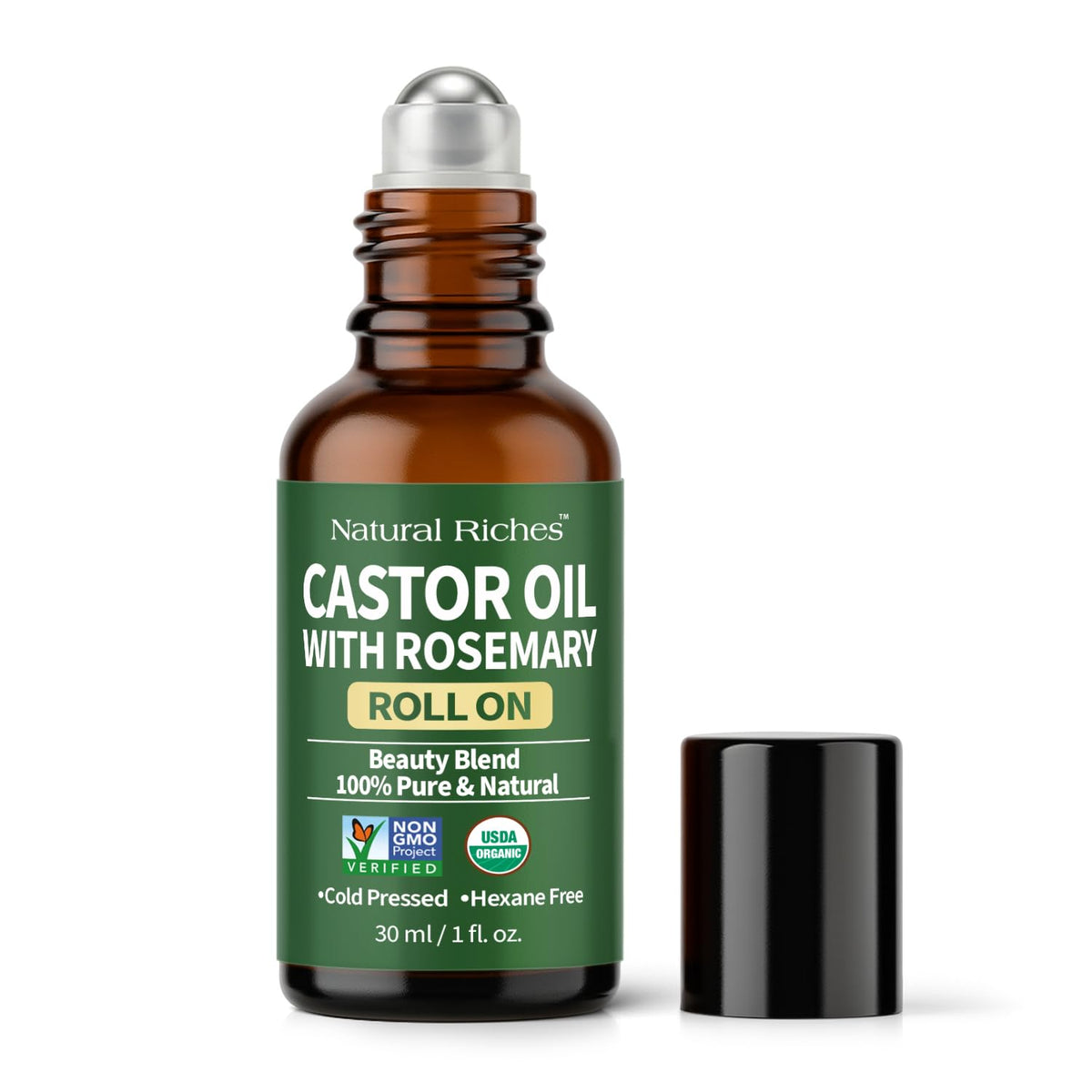 Natural Riches front bottle showing clean label and travel-friendly size