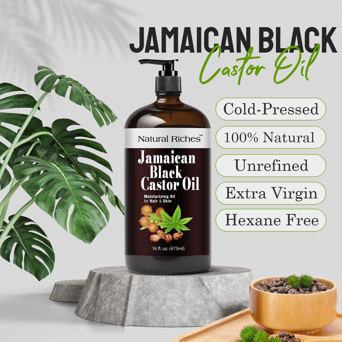 Natural Riches being applied to hair roots to strengthen and nourish