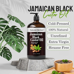 Natural Riches being applied to hair roots to strengthen and nourish