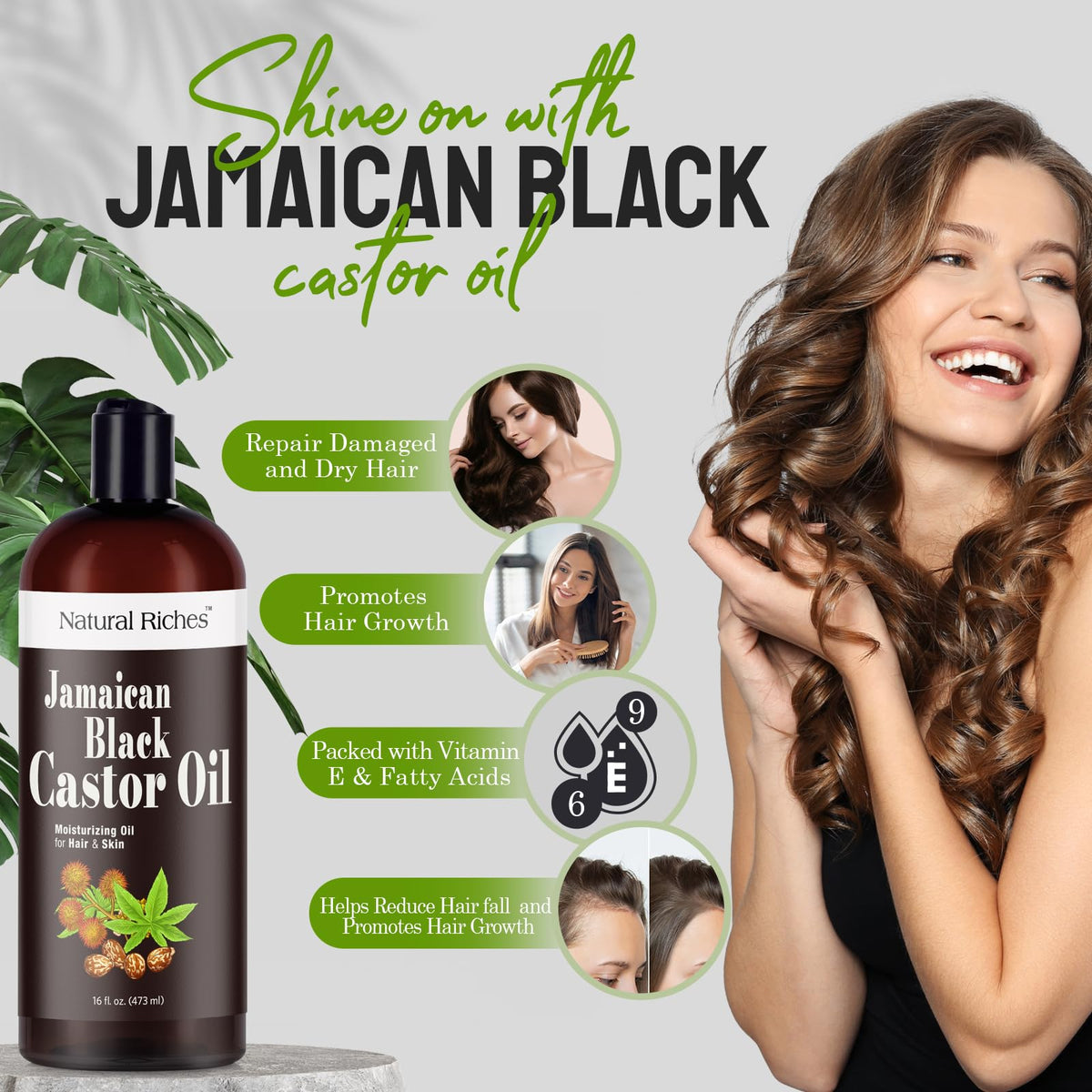 Natural Riches applied to hair during treatment to improve moisture retention